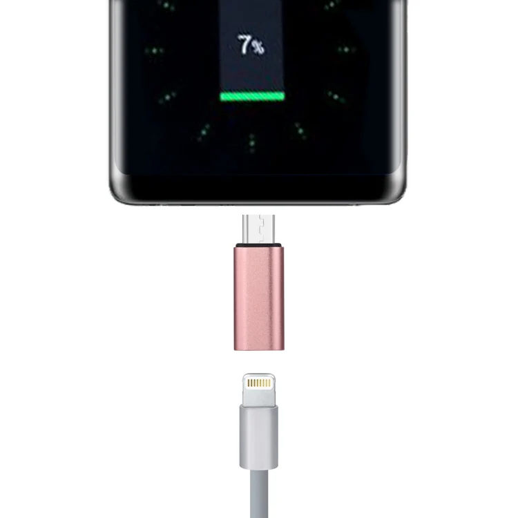 8 Pin Female to USB-C / Type-C Male Metal Shell Adapter, For Galaxy S8 & S8 + / LG G6 / Huawei P10 & P10 Plus / Oneplus 5 / Xiaomi Mi6 & Max 2 and other Smartphones(Rose Gold)