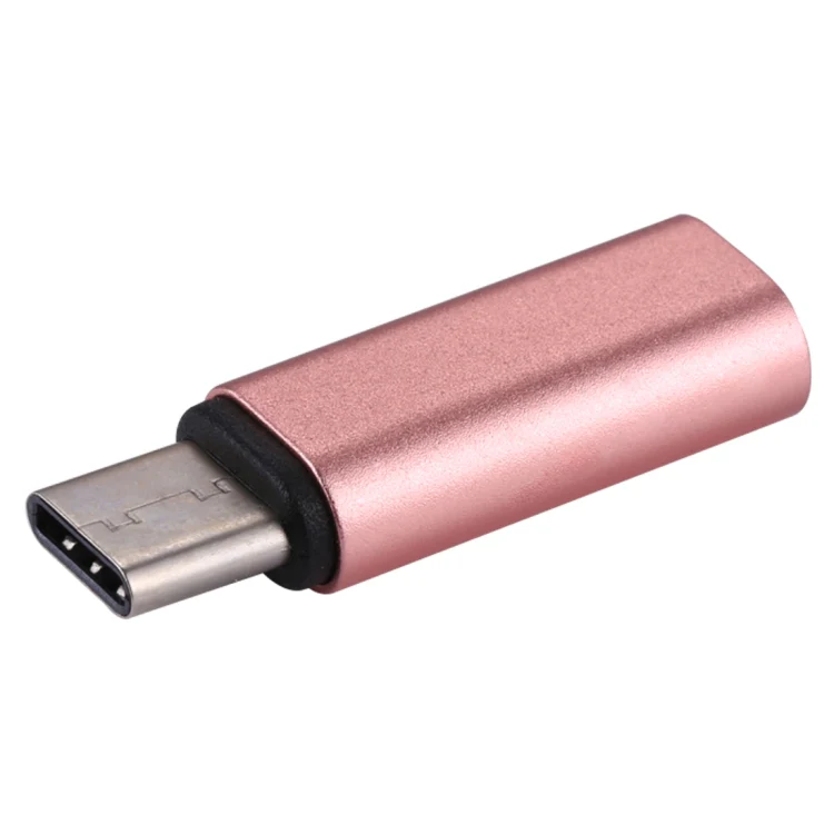 8 Pin Female to USB-C / Type-C Male Metal Shell Adapter, For Galaxy S8 & S8 + / LG G6 / Huawei P10 & P10 Plus / Oneplus 5 / Xiaomi Mi6 & Max 2 and other Smartphones(Rose Gold) - Image 2