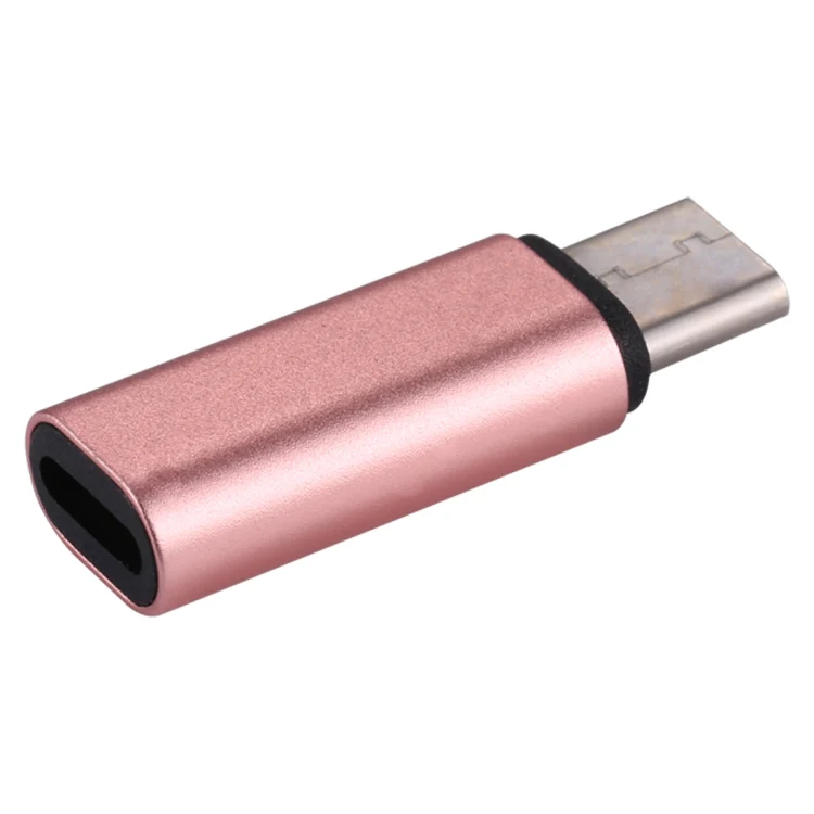 8 Pin Female to USB-C / Type-C Male Metal Shell Adapter, For Galaxy S8 & S8 + / LG G6 / Huawei P10 & P10 Plus / Oneplus 5 / Xiaomi Mi6 & Max 2 and other Smartphones(Rose Gold) - Image 3