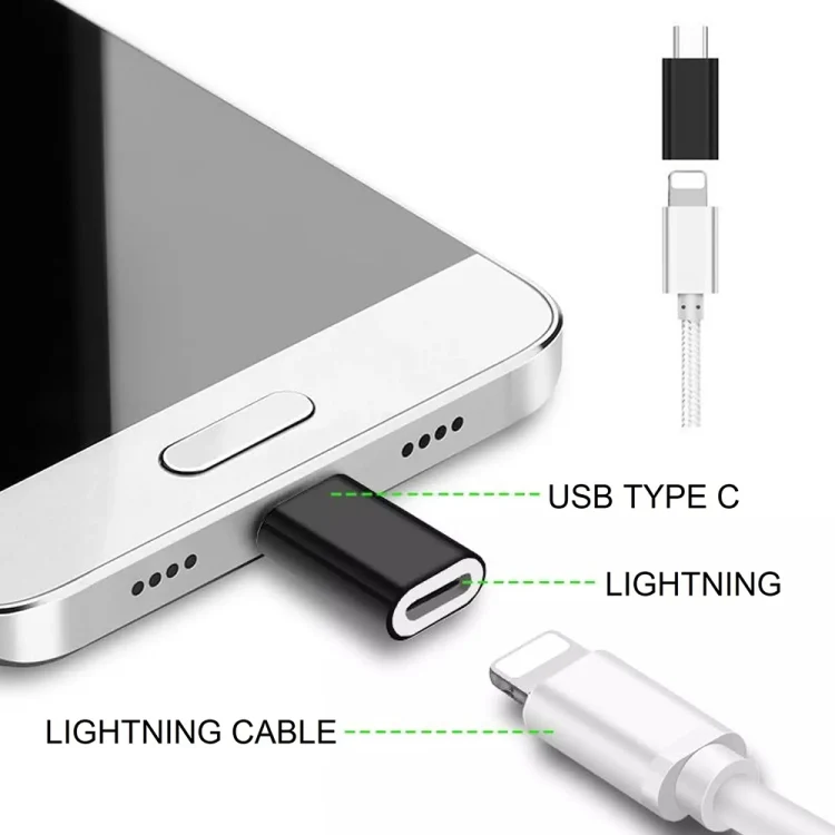 8 Pin Female to USB-C / Type-C Male Metal Shell Adapter, For Galaxy S8 & S8 + / LG G6 / Huawei P10 & P10 Plus / Oneplus 5 / Xiaomi Mi6 & Max 2 and other Smartphones(Rose Gold) - Image 6