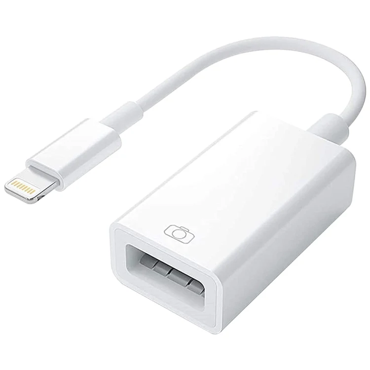 8 Pin to Single USB Port Camera Adapter, Support iOS 9.2 or Above (White)