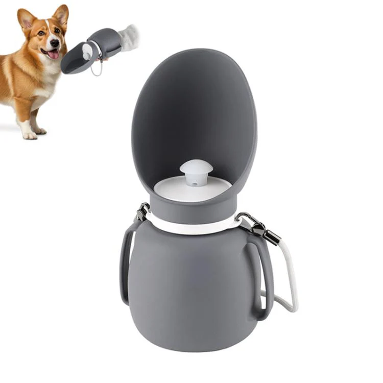 800ml Convenient Collapsible Pet Water Bottle Outdoor Dog Walking Drinking Waterer Mug(Gray)