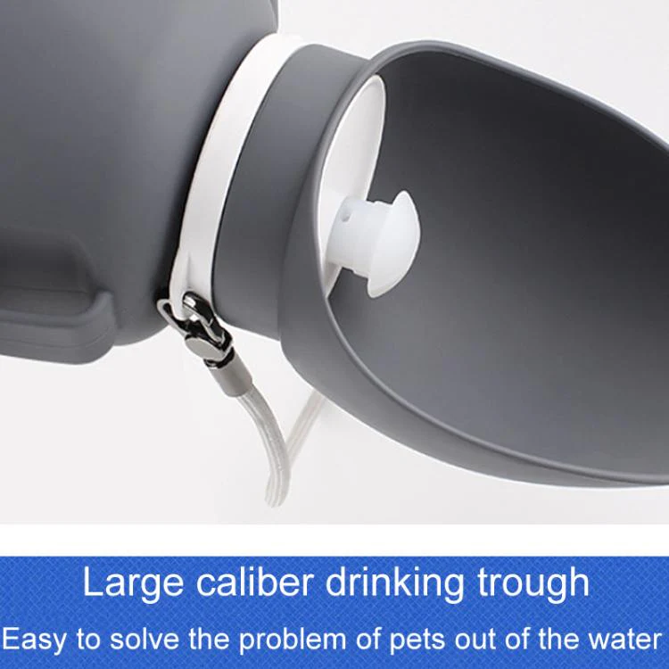 800ml Convenient Collapsible Pet Water Bottle Outdoor Dog Walking Drinking Waterer Mug(Gray) - Image 4