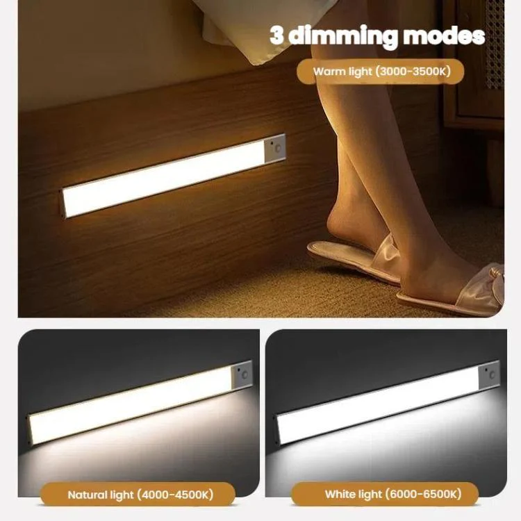 80cm Rechargeable Motion Sensor Light Bar Cabinet Wardrobe Lamp With Remote Control Black - Image 4