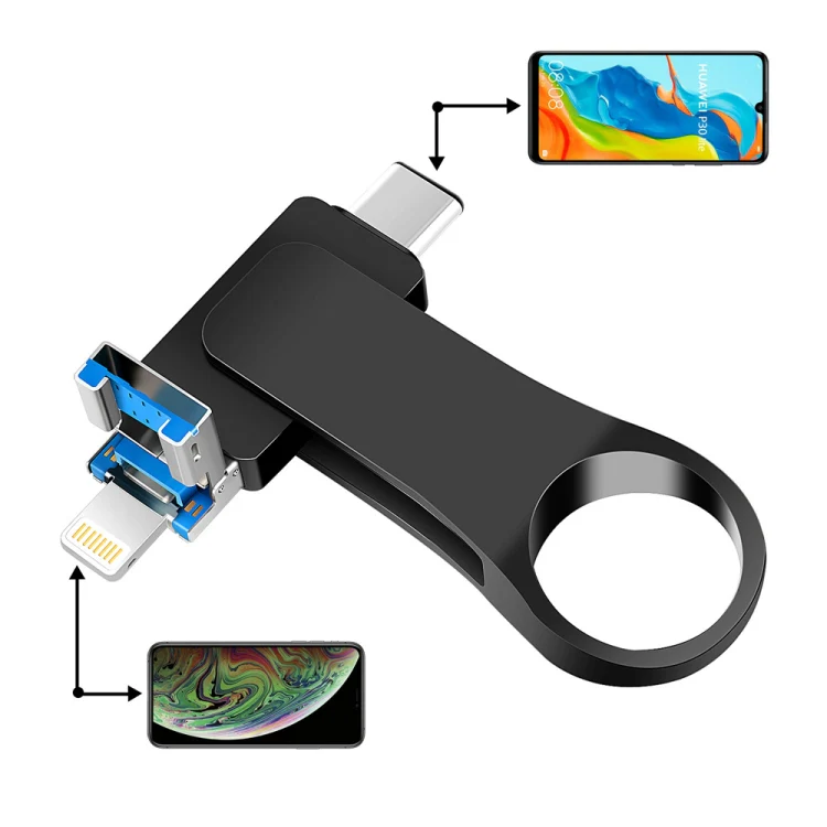 8GB USB 3.0 + 8 Pin + USB-C / Type-C 3 in 1 Mobile Computer Metal U-Disk(Black) - Image 7