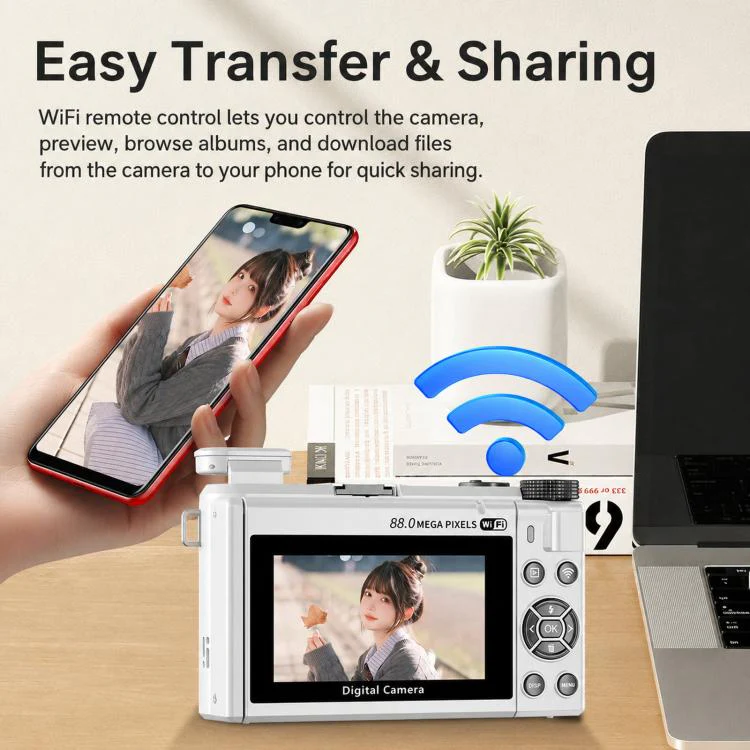 8K Digital Camera With 3.0 Inch IPS Screen 18X Zoom Auto Focus WiFi Micro Camera, Color: Black No Memory Card - Image 11