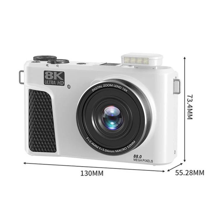 8K Digital Camera With 3.0 Inch IPS Screen 18X Zoom Auto Focus WiFi Micro Camera, Color: Black No Memory Card - Image 12