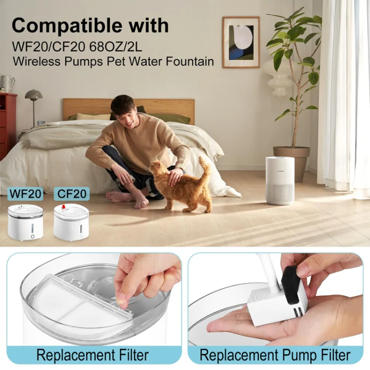 9+9pcs /Box Pet Water Fountain Filters Wireless Cat Fountain Replacement Filter With Pre-Filter Sponges - Image 5