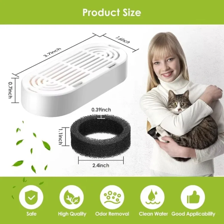 9+9pcs /Box Pet Water Fountain Replacement Filters Dog And Cat Drinking Water Filter Cartridges With Pre-Filter Sponges - Image 3