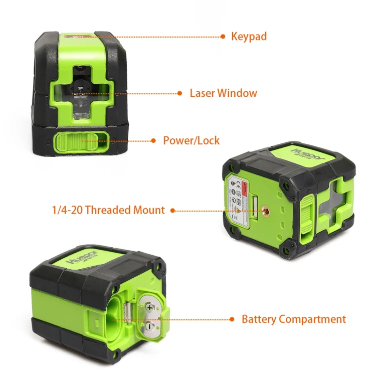 9011G 1V1H 15mW 2 Line Green Beam Laser Level Covering Walls and Floors(Green) - Image 3
