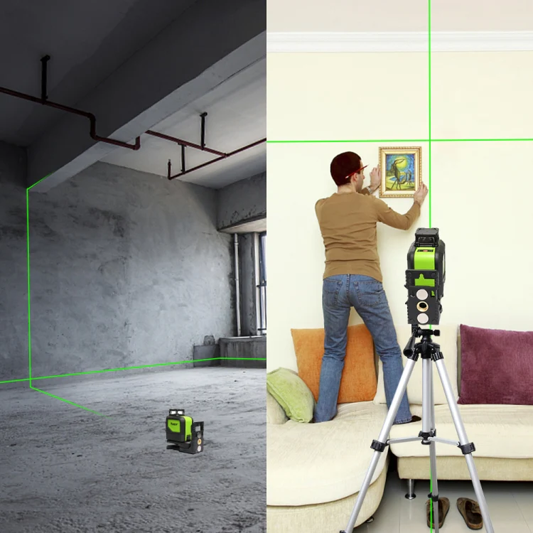 901CG H360 Degrees / V130 Degrees Laser Level Covering Walls and Floors 5 Line Green Beam IP54 Water / Dust proof(Green) - Image 6