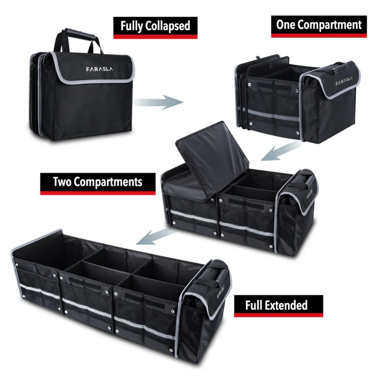 90x35x30cm Oxford Cloth Car Multifunctional Foldable Glove Storage Box - Image 3