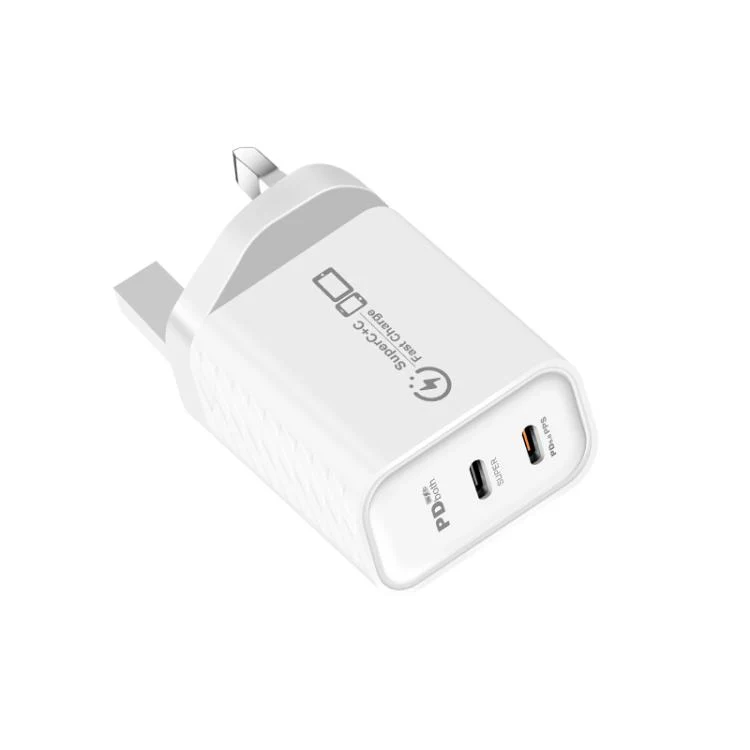 949-2C PD25W Dual Type-C Charger Supporting PD3.0 / PPS Protocol, UK Plug(White) - Image 2