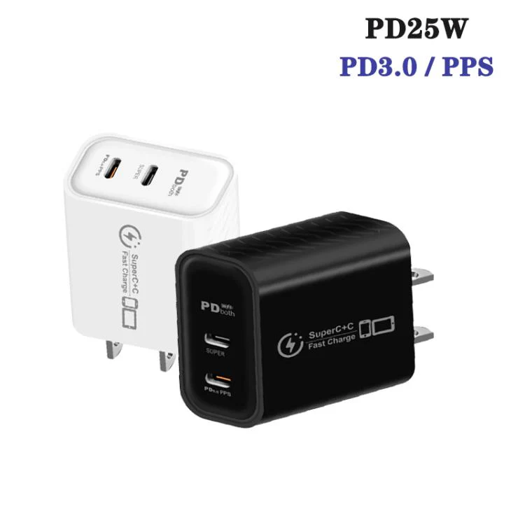 949-2C PD25W Dual Type-C Charger Supporting PD3.0 / PPS Protocol, US Plug(Black) - Image 3