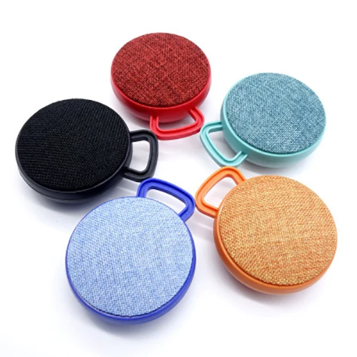 A01L Cloth Texture Round Portable Mini Bluetooth Speaker, Support Hands-free Call & TF Card(Blue) - Image 2