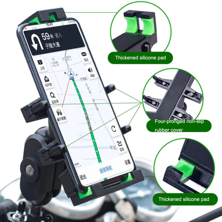 A02 Motorcycle Mobile Phone Navigation Bracket Car Riding Anti-shock Aluminum Alloy Rack(Car Handlebar Model) - Image 4
