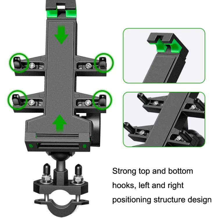 A02 Motorcycle Mobile Phone Navigation Bracket Car Riding Anti-shock Aluminum Alloy Rack(Rearview Mirror Model) - Image 5