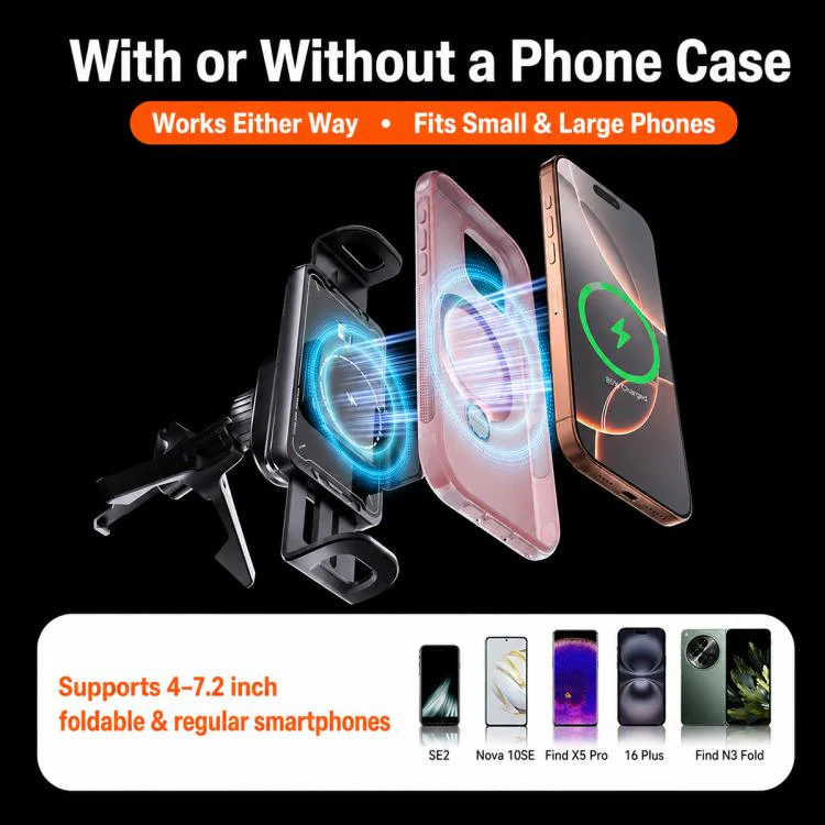 A03 Car Single Coil 15W Wireless Charger Rotating Navigation Bracket(Black) - Image 15