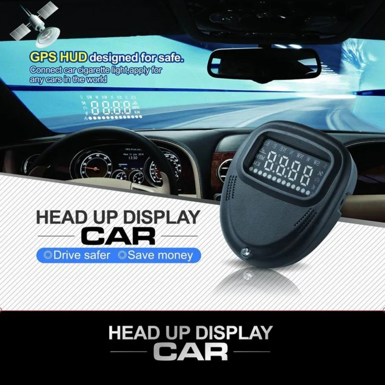 A1 2.0 inch Car GPS HUD Head Up Display Vehicle-mounted Security System, Support Speed & Real Time & Altitude & Over Speed Alarm & Compass & MPH & Auto Sleeping & KM & Satellite Signal - Image 5
