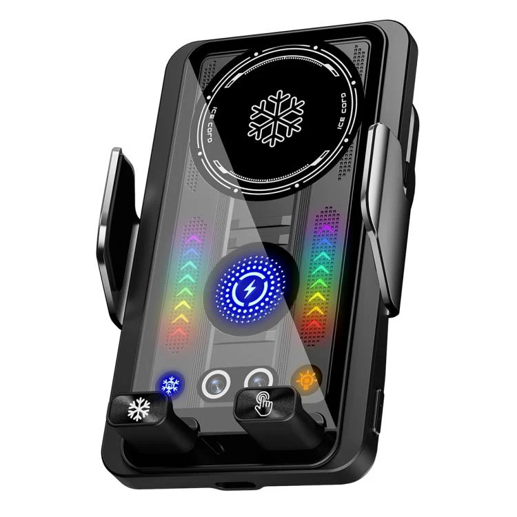 A1 Magnetic Cooling 15W Wireless Fast Charger Car Air Outlet Holder Bracket(Black)