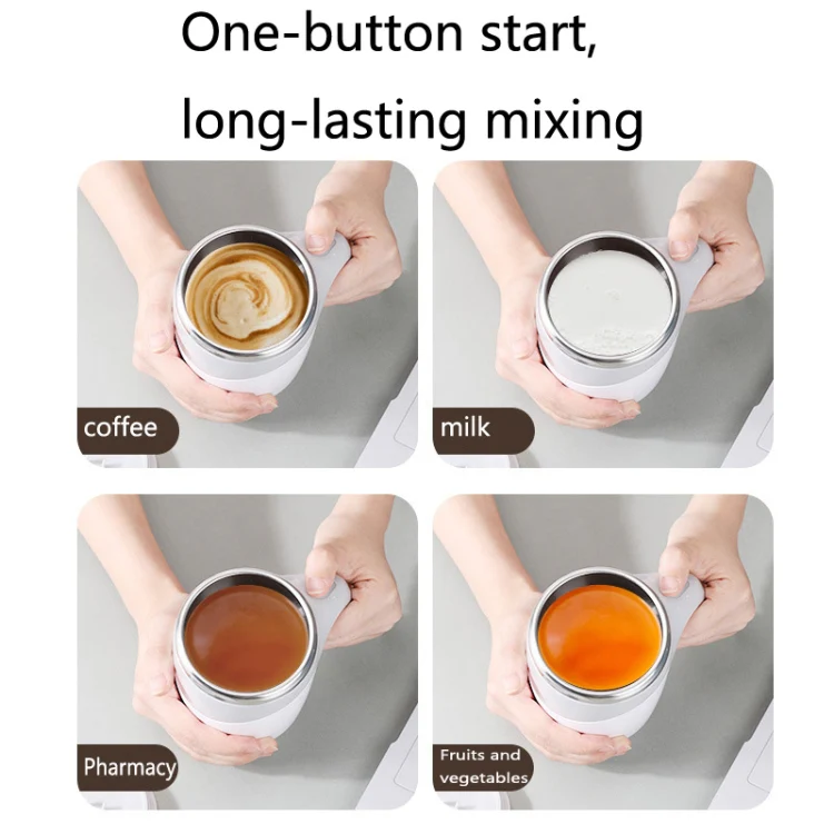 A223 Stainless Steel Automatic Magnetized Coffee Mixing Cup(Brown) - Image 5
