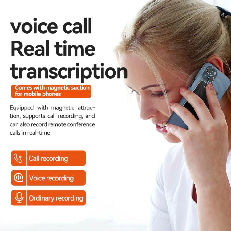 A3 Dual-key Arc-Frame Twill Texture Ultra-thin AI Smart Voice Recorder Support AIREC-APP, Memory:8GB(Black) - Image 7