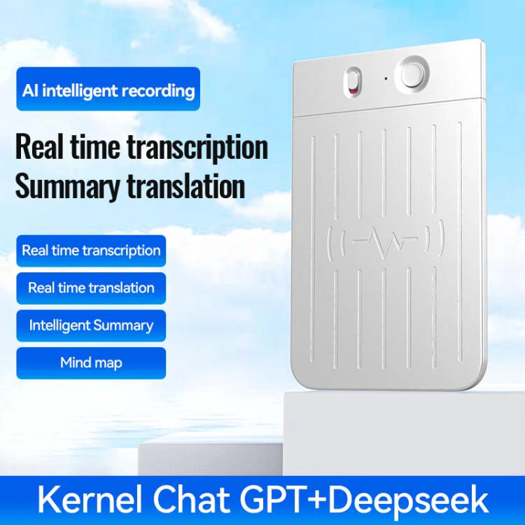 A3 Dual-key Voiceprint Ultra-thin AI Smart Voice Recorder Support AIREC-APP, Memory:128GB(White) - Image 4