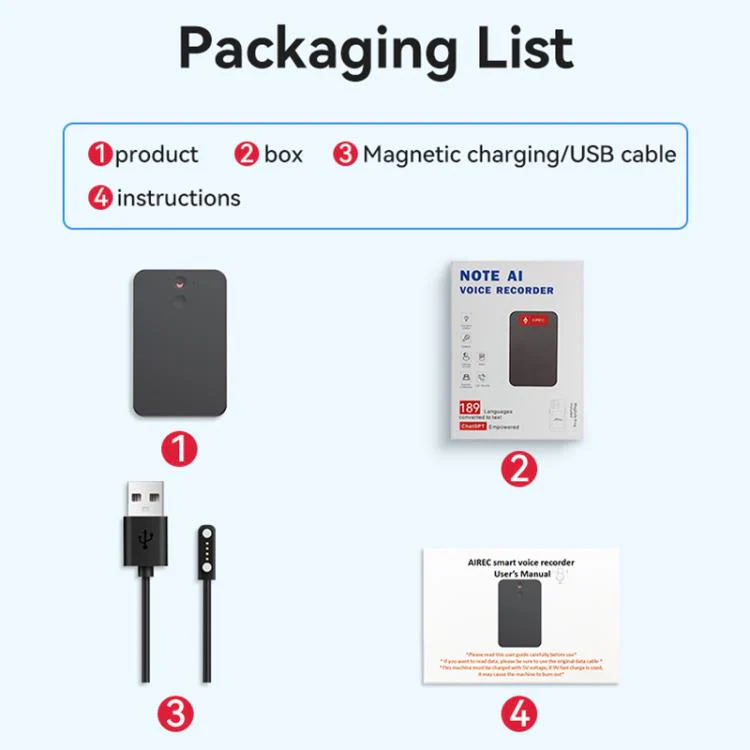 A3 Vertical Dual-key Ultra-thin AI Smart Voice Recorder Support AIREC-APP, Memory:128GB(Black) - Image 11