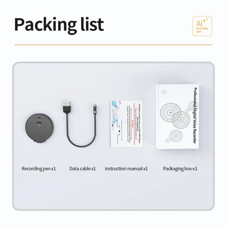 A30 Magnetic Ring AI Voice Recorder & Phone Stand Support AIREC-APP, Memory:8GB(Black) - Image 11