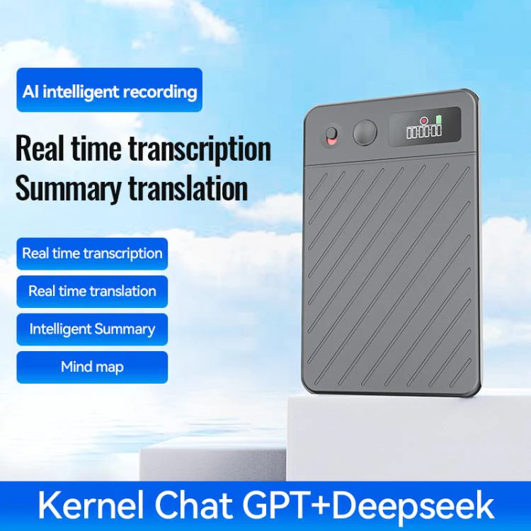 A3P 0.42-inch Right Display Twill Texture Ultra-thin AI Smart Voice Recorder Support AIREC-APP, Memory:256GB(Black) - Image 4