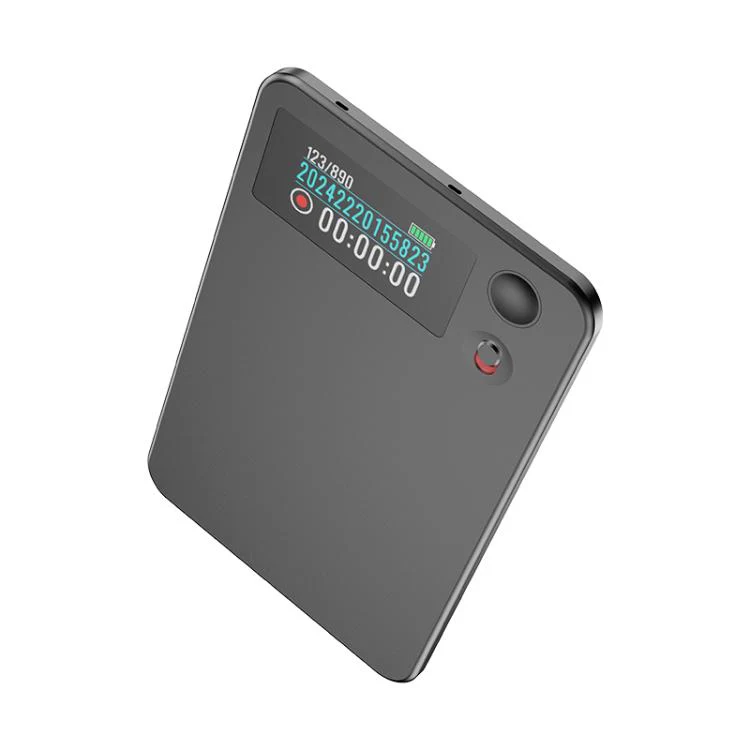 A3P 0.96-inch Left Display Dual-key Ultra-thin AI Smart Voice Recorder Support AIREC-APP, Memory:64GB(Black) - Image 3