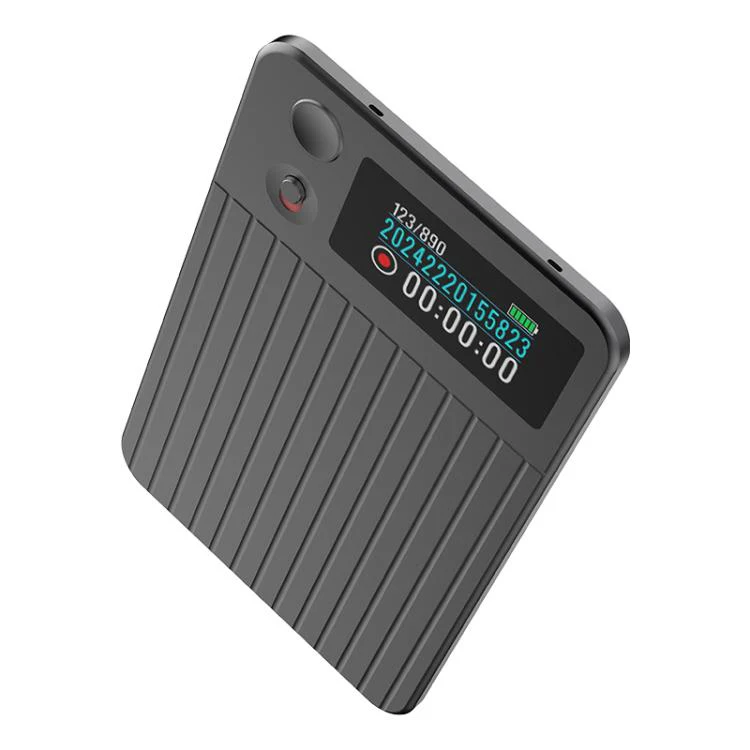 A3P 0.96-inch Right Display Stripe Texture Ultra-thin AI Smart Voice Recorder Support AIREC-APP, Memory:8GB(Black) - Image 3