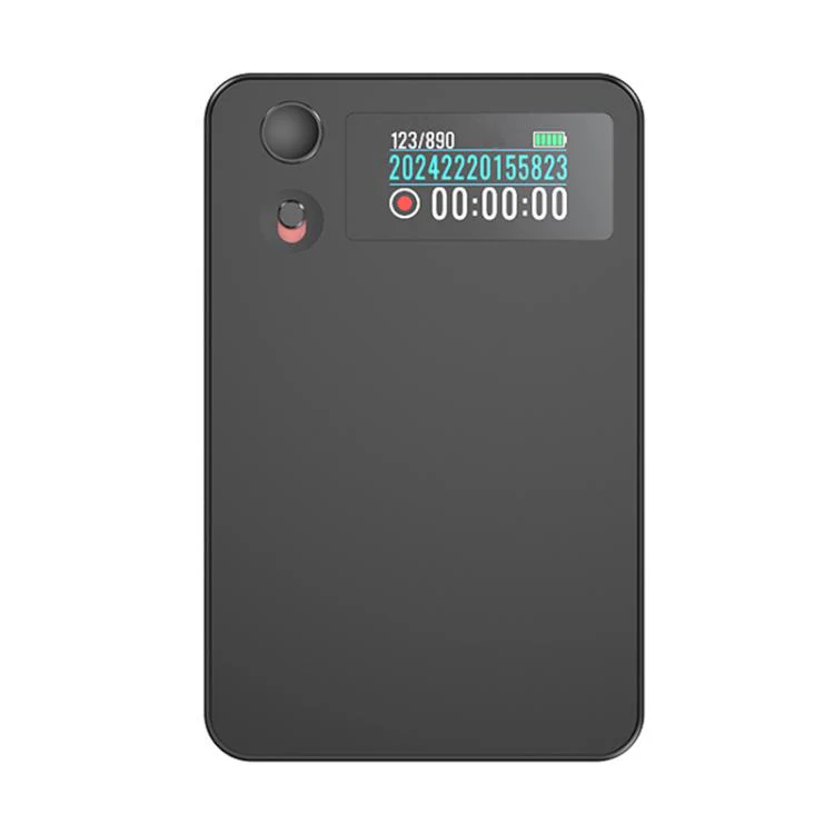 A3P 0.96-inch Right Display Ultra-thin AI Smart Voice Recorder Support AIREC-APP, Memory:16GB(Black)