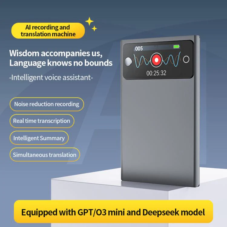 A3P 1.47-inch Display Ultra-thin AI Smart Voice Recorder Support AIREC-APP, Memory:16GB(Black) - Image 4