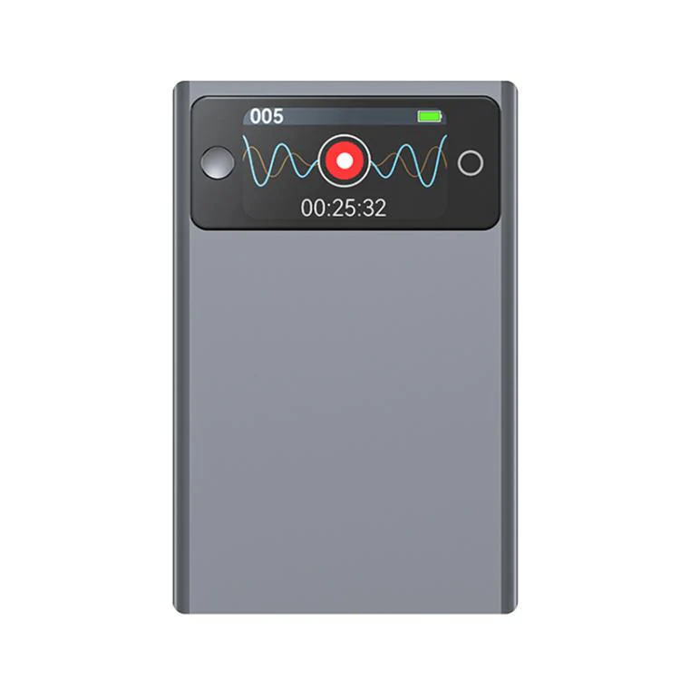 A3P 1.47-inch Display Ultra-thin AI Smart Voice Recorder Support AIREC-APP, Memory:64GB(Black)