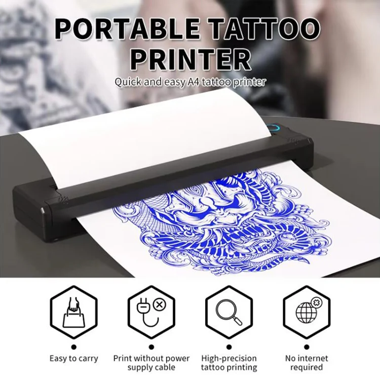 A41 203DPI Portable Tattoo Printer Office Study Bluetooth HD Thermal Printer(White) - Image 3