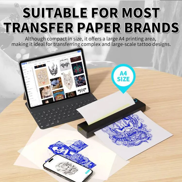 A41 203DPI Portable Tattoo Printer Office Study Bluetooth HD Thermal Printer(White) - Image 5