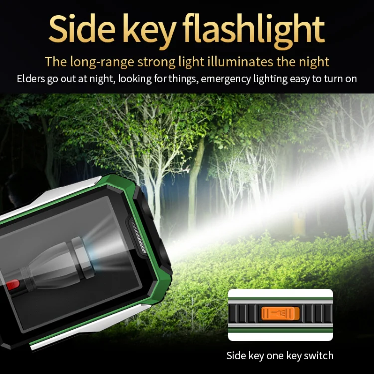 A6 4G Full Network Triple Proofing Elder Phone, Waterproof Shockproof Dustproof, 6800mAh Battery, 2.4 inch, 21 Keys, LED Flashlight, FM, SOS, Dual SIM, Network: 4G(Green) - Image 6