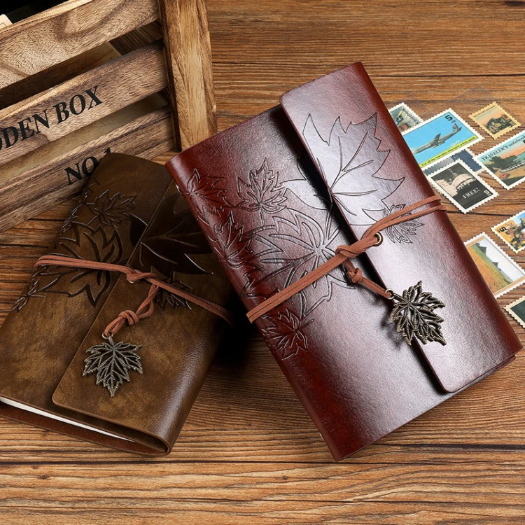 A7 PU Maple Retro Straps Handbook Loose-leaf Notebook(Dark Blue) - Image 6