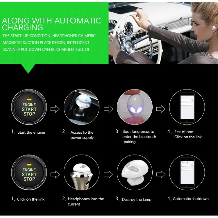 A8 3 in 1 Bluetooth Earphone & Safety Hammer & Car Charger, Support Hands-free Call & USB Quick Charger Function - Image 10