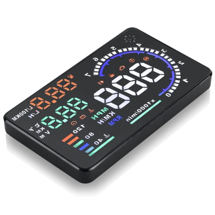 A8 5.5 inch Car OBDII HUD Warning System Vehicle-mounted Head Up Display Projector with LED, Support Fuel Consumption & Over Speed Alarm & Water Temperature & Fault Diagnosis - Image 5