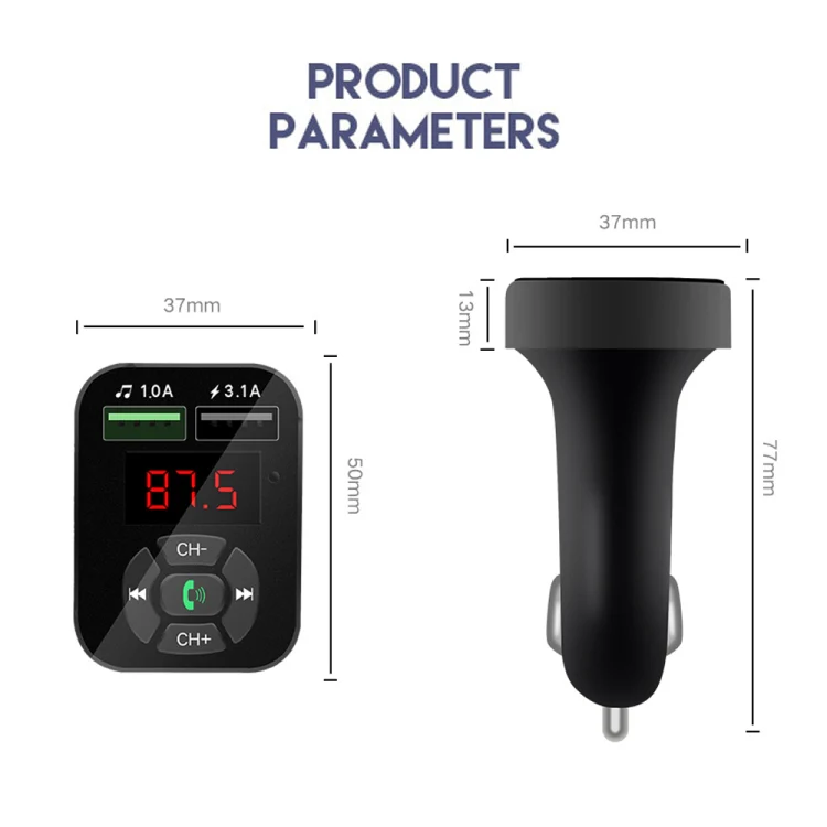 A9 Car FM Transmitter Hands-free Wireless Audio Receiver MP3 Player Dual USB Fast Charger - Image 6