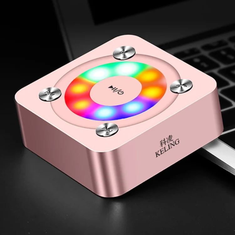 A9 Portable Bluetooth Stereo Speaker with Built-in MIC & Light, Support Hands-free Calls & TF Card & AUX IN, Bluetooth Distance: 10m(Rose Gold) - Image 2