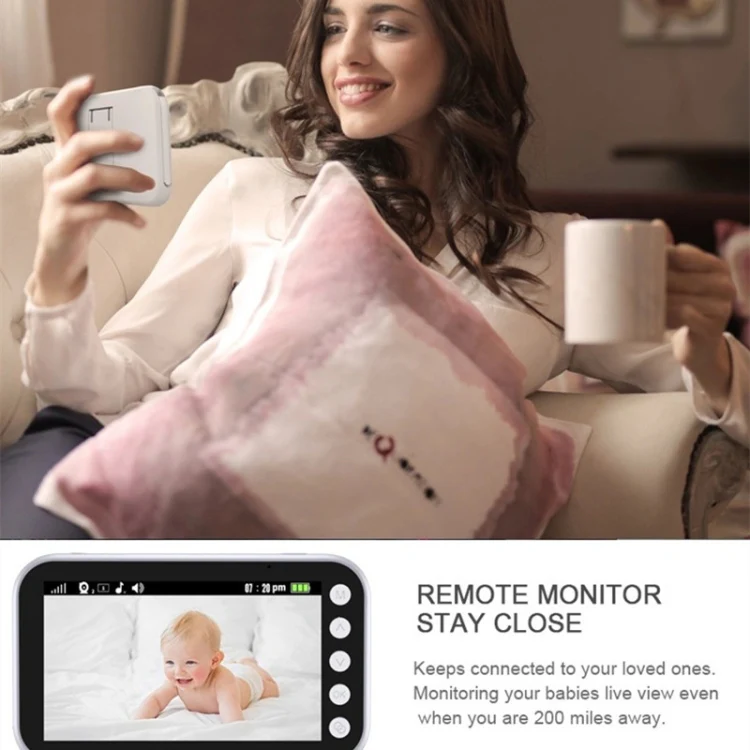 ABM100 4.3 inch Wireless Video Color Night Vision Baby Monitor 360-Degree Security Camera(EU Plug) - Image 4