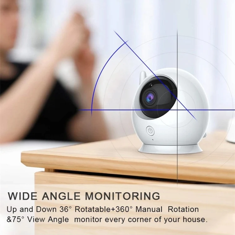 ABM100 4.3 inch Wireless Video Color Night Vision Baby Monitor 360-Degree Security Camera(US Plug) - Image 3