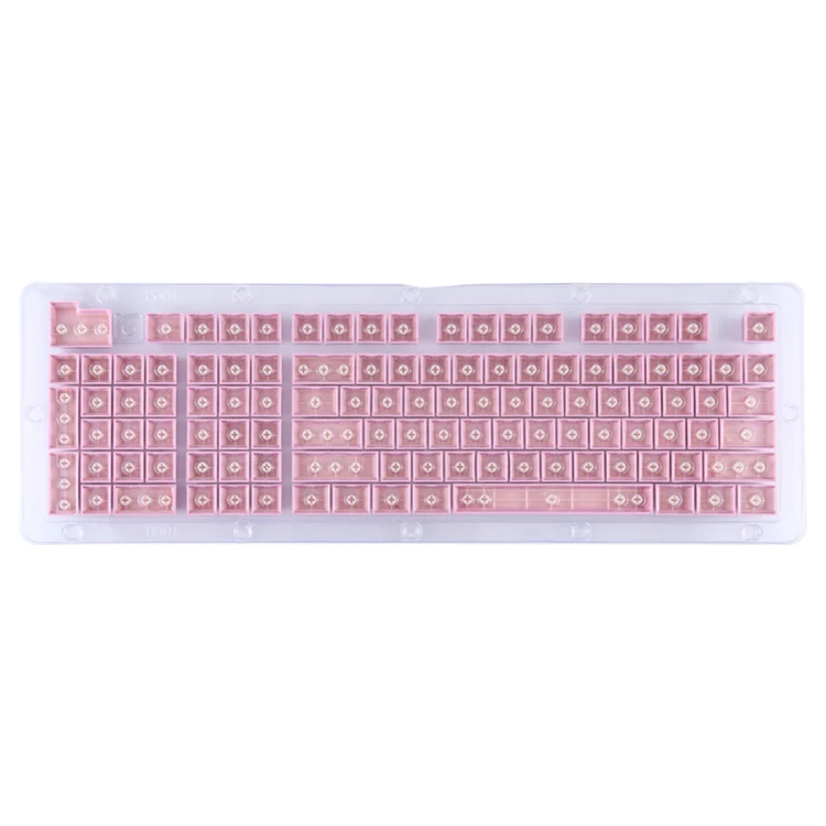 ABS Translucent Keycaps, OEM Highly Mechanical Keyboard, Universal Game Keyboard (Pink) - Image 3