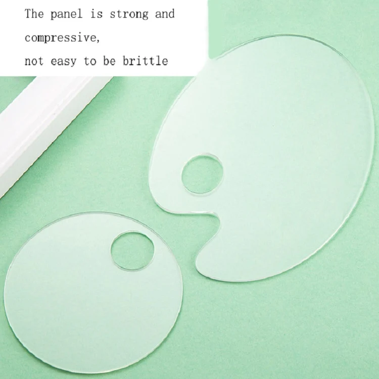 Acrylic Makeups Manicure Transparent Palette With Color Stick, Specification: Elliptical Plate+Stick - Image 4