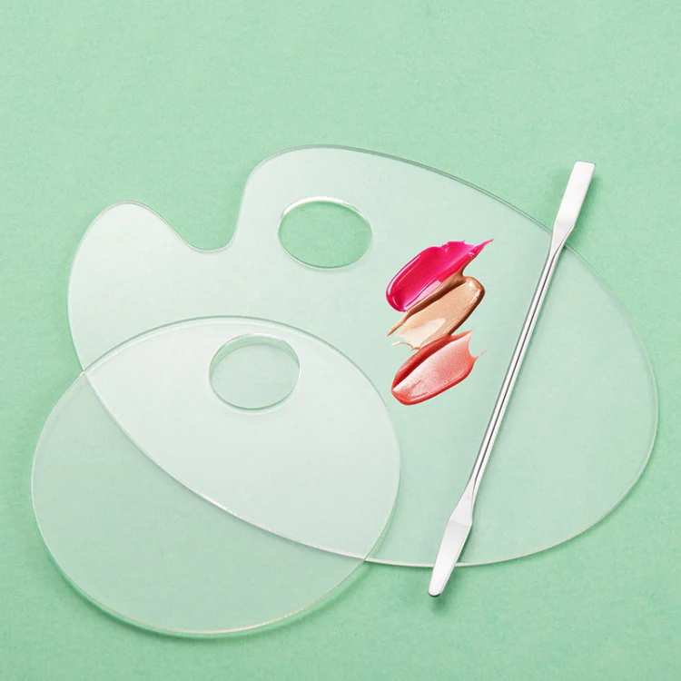 Acrylic Makeups Manicure Transparent Palette With Color Stick, Specification: Elliptical Plate+Stick - Image 7