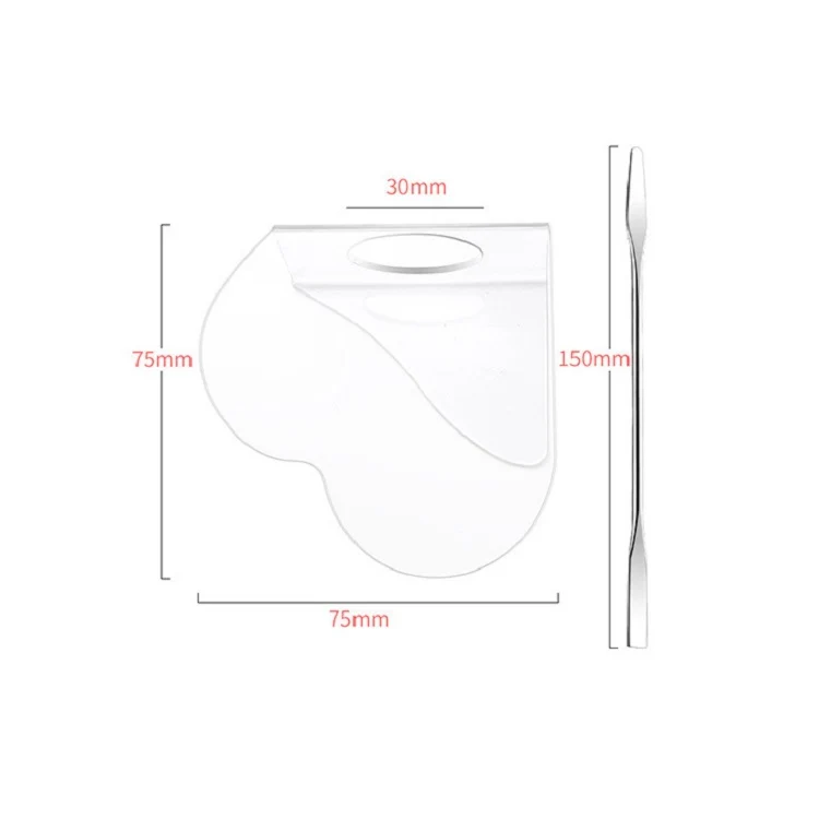 Acrylic Makeups Manicure Transparent Palette With Color Stick, Specification: Love Plate+Stick - Image 3