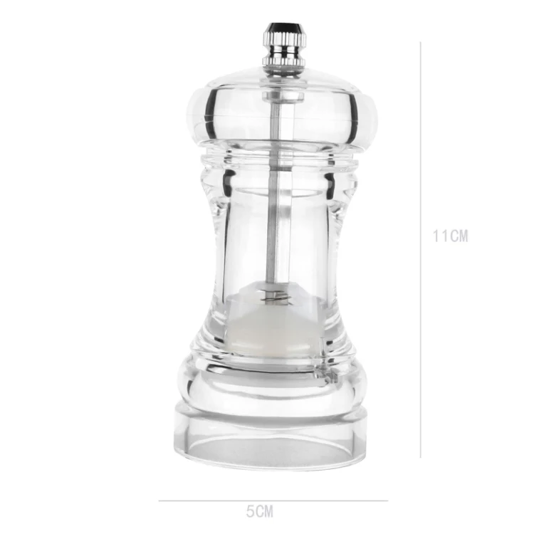 Acrylic Transparent Pepper Grinder Manual Pepper Grinder Ceramic Core Multi-Purpose Seasoning Bottle, Specification: 4 Inch - Image 2